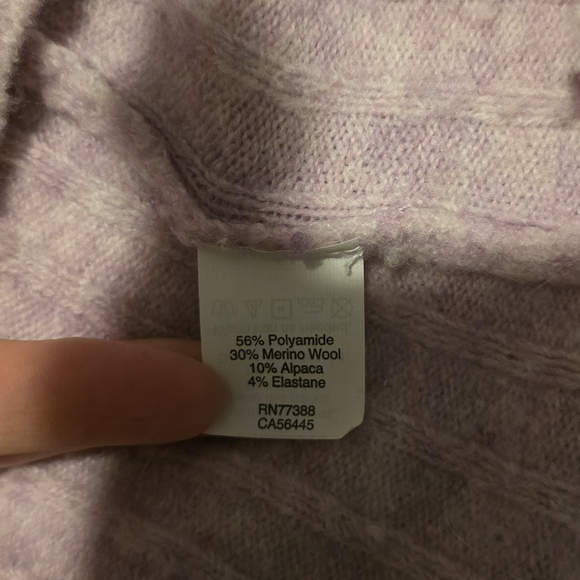 Madewell Bookend Sweater Merino Wool Blend Lilac Purple Crew Neck XS - Picture 7 of 7